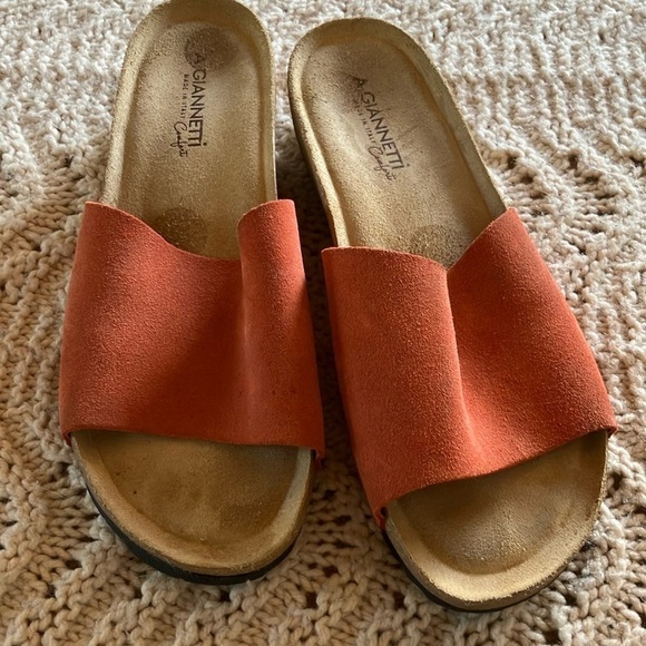 A. Giannetti Shoes - A. Giannetti suede slide sandals made in Italy size 9.5
